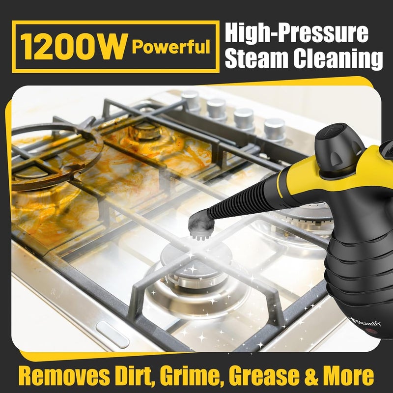 STEAMIFY Pressurized Handheld Steam Cleaner with 10pcs Accessories & Safety Lock, Multi-Purpose & Powerful Home Use Steamer for Cleaning, Car, Bathroom, Shower, Upholstery, Grout, Window - Image 3